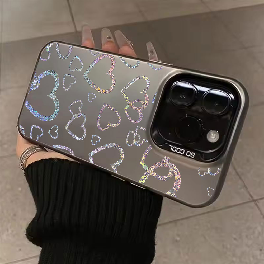 Apple Iphone 16 - Casing dengan Motif Hati Berwarna-warni untuk